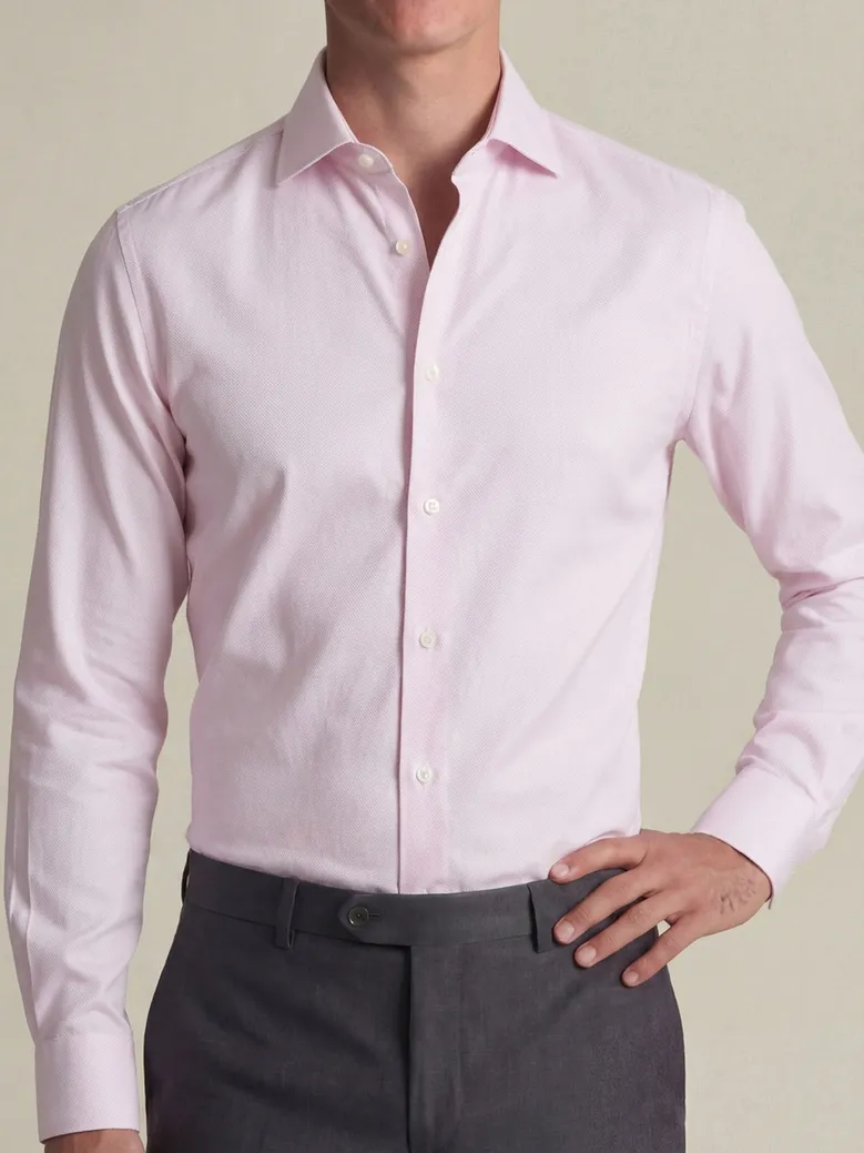 Chemise en pinpoint uni rose pâle facile à repasser