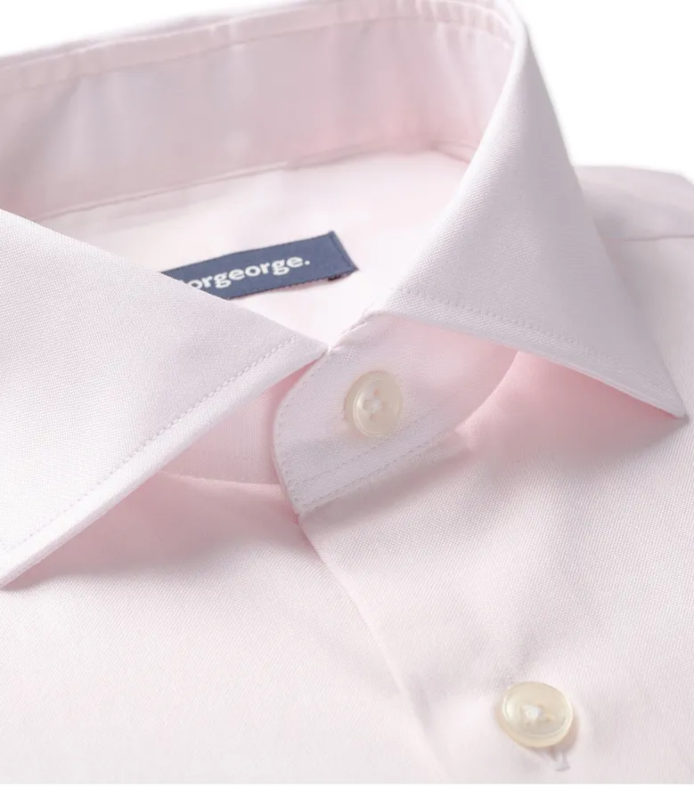 Chemise en pinpoint uni rose pâle facile à repasser