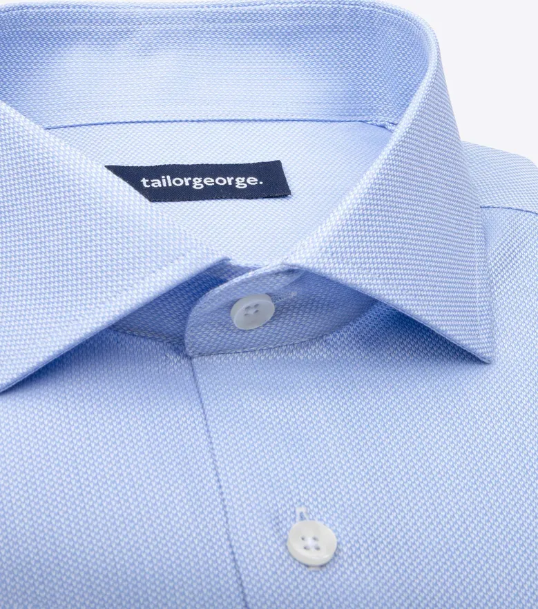 Chemise dobby facile à repasser uni bleu ciel