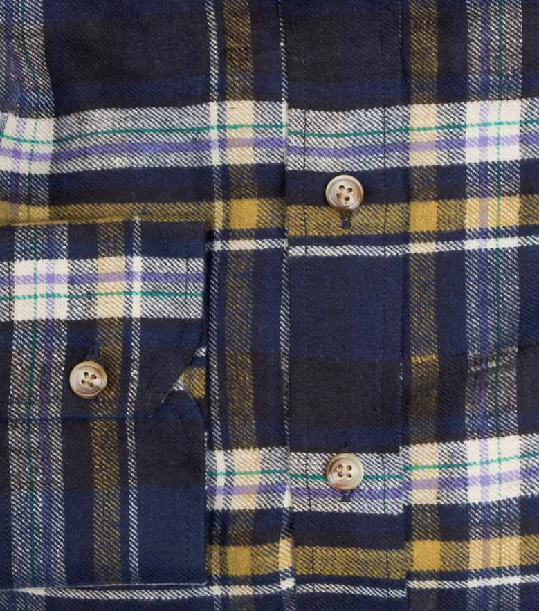 Chemise en lin épais à carreaux bleus et jaunes