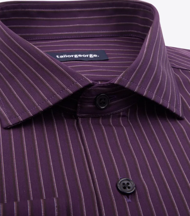 Chemise en popeline à rayures violettes