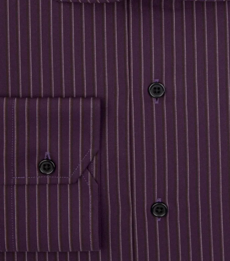Chemise en popeline à rayures violettes