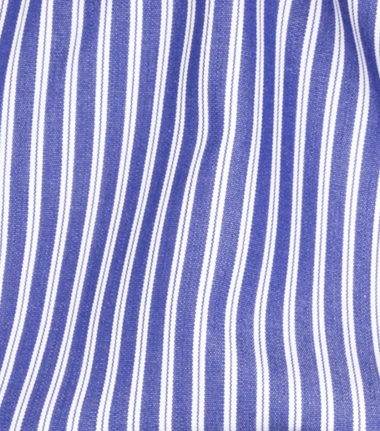 Chemise en popeline à rayures bleu roi facile à repasser