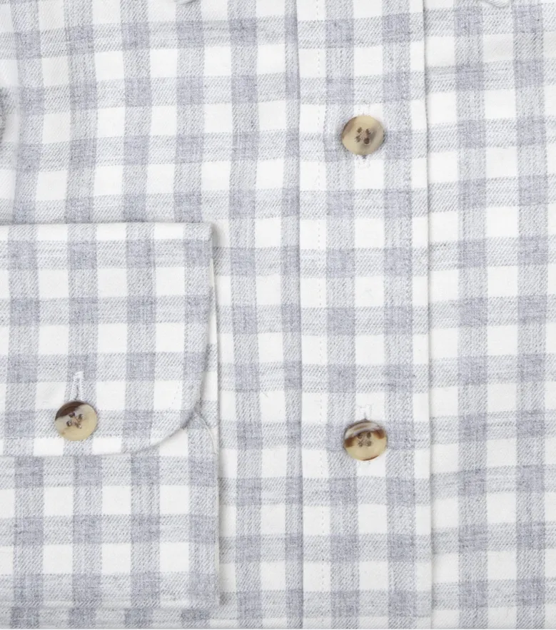 Chemise en flanelle à carreaux gris