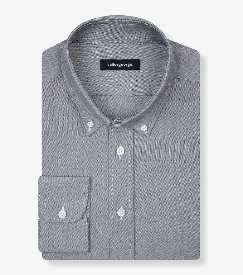 Chemise en Oxford sport gris uni