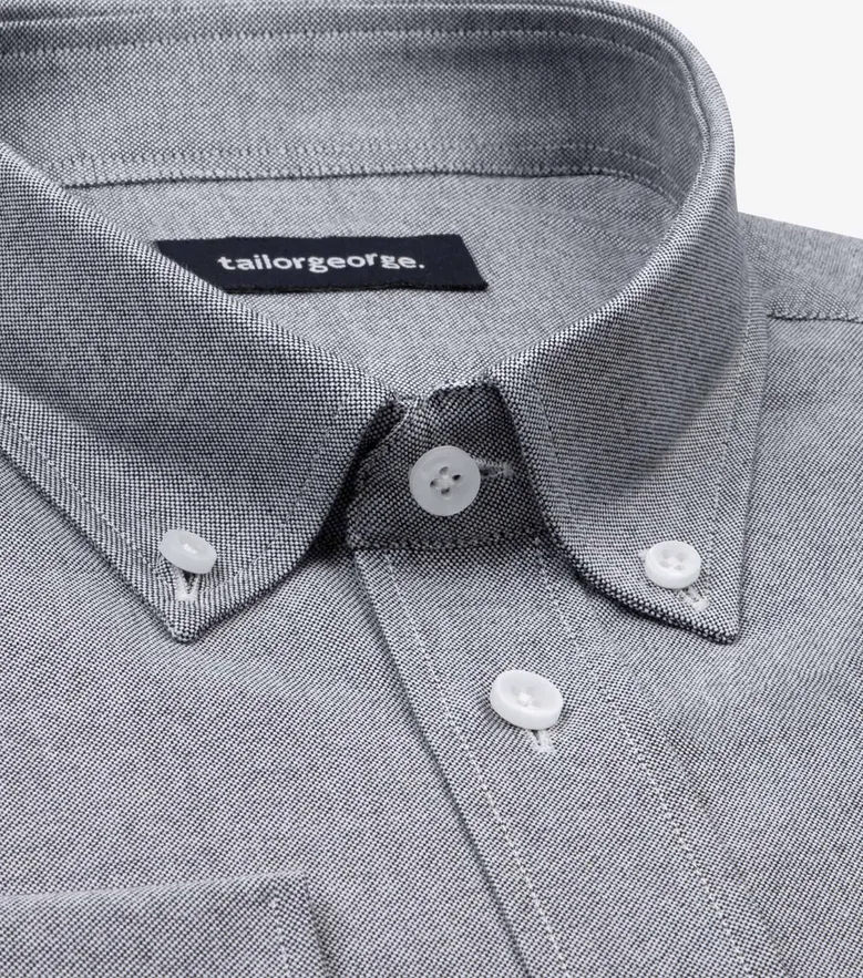 Chemise en Oxford sport gris uni