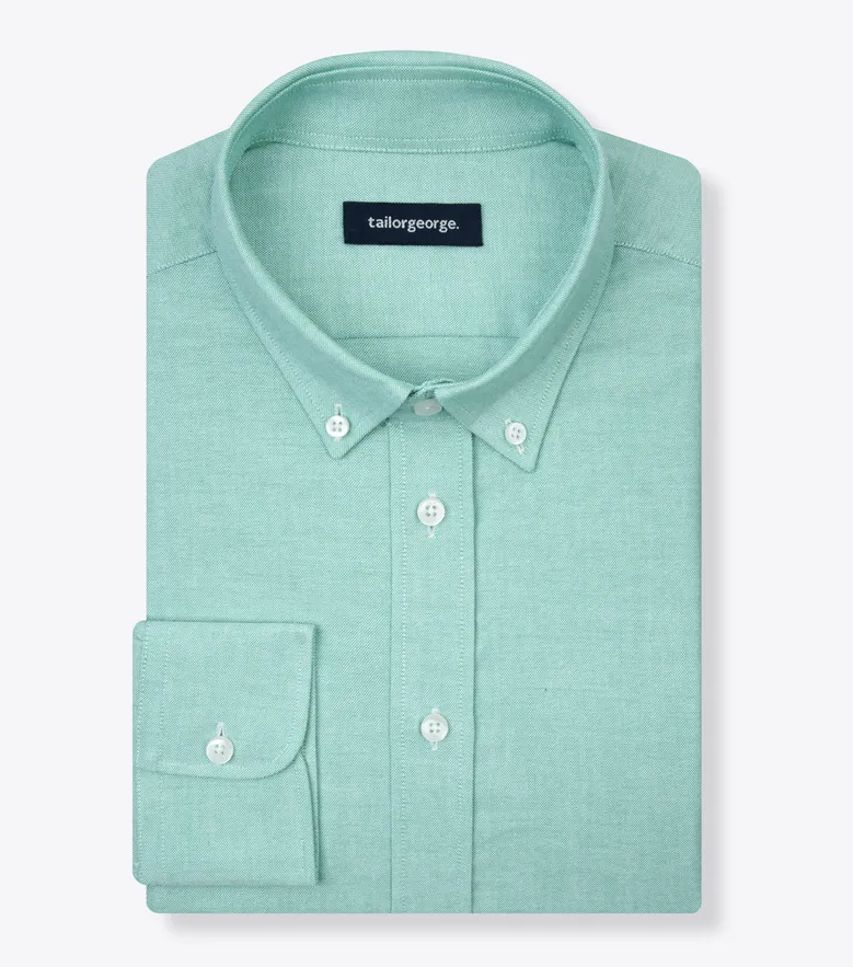 Chemise en Oxford uni vert