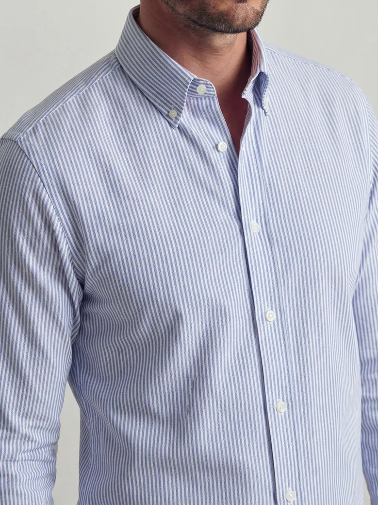 Chemise en Oxford à rayures bleu marine