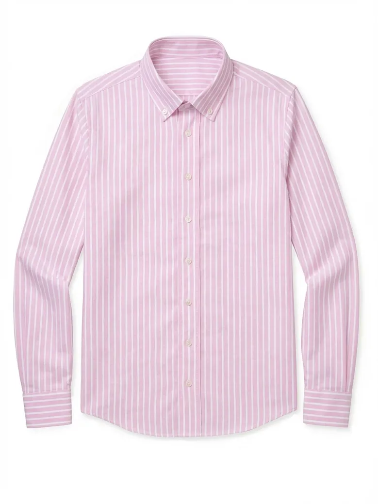 Chemise en Oxford à rayures rose