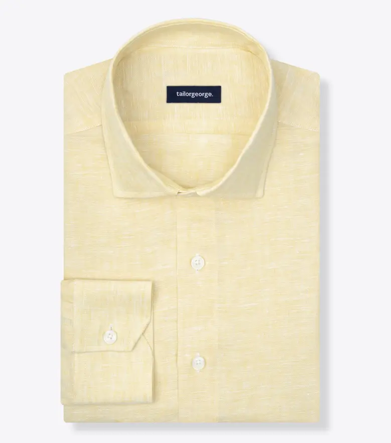 Chemise en Lin uni Jaune