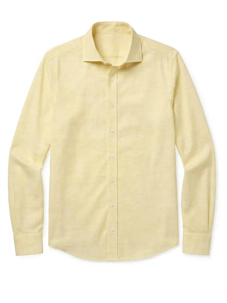 Chemise en Lin uni Jaune