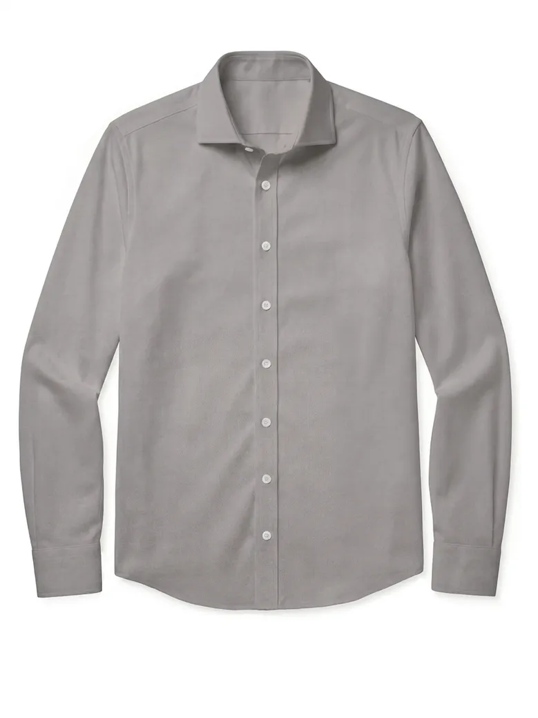 Chemise en popeline unie marron