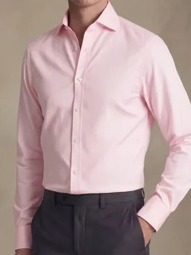 Camicia in popeline rosa pallido, facile da stirare