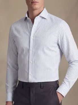 Camicia in twill a righe blu e bianche