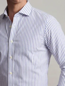 Camicia a righe blu a filo continuo