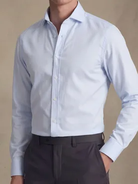 Camicia in twill a righe azzurre